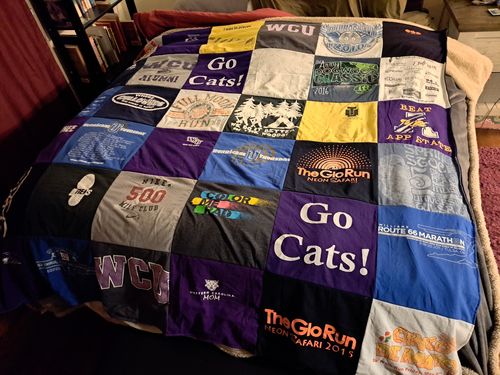 T-shirt quilt from western carolina university, appalachian state university by Stephanie from SC