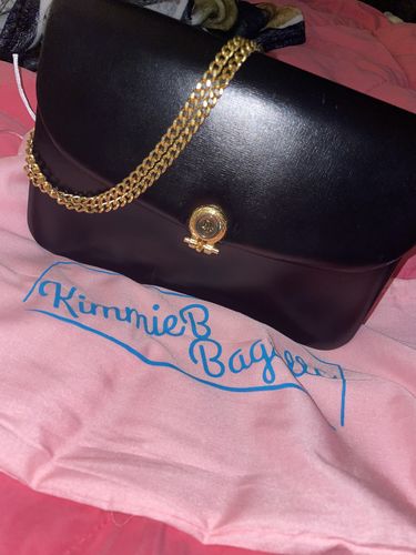 Customer photo review of Vintage Christian Dior Logo Black Leather Chain Shoulder Bag 022623