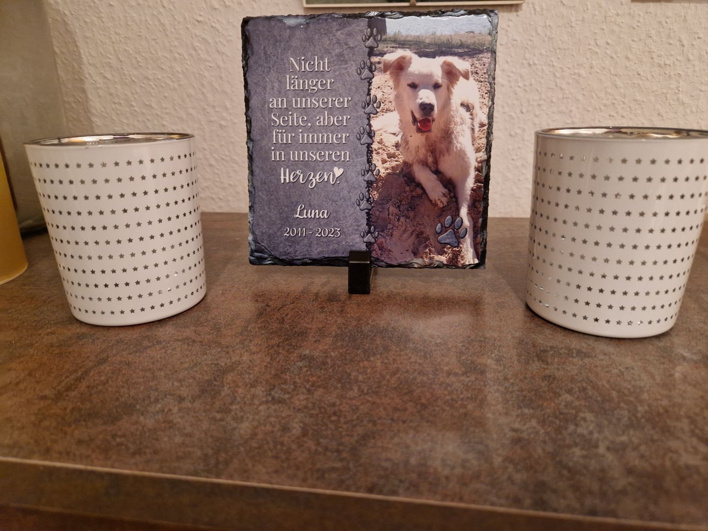 Customer photo review of Für immer im Herzen - Individuelle Schieferplatte