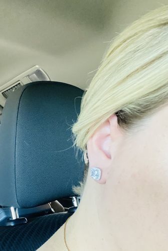 Customer photo review of Silver Timeless Earrings