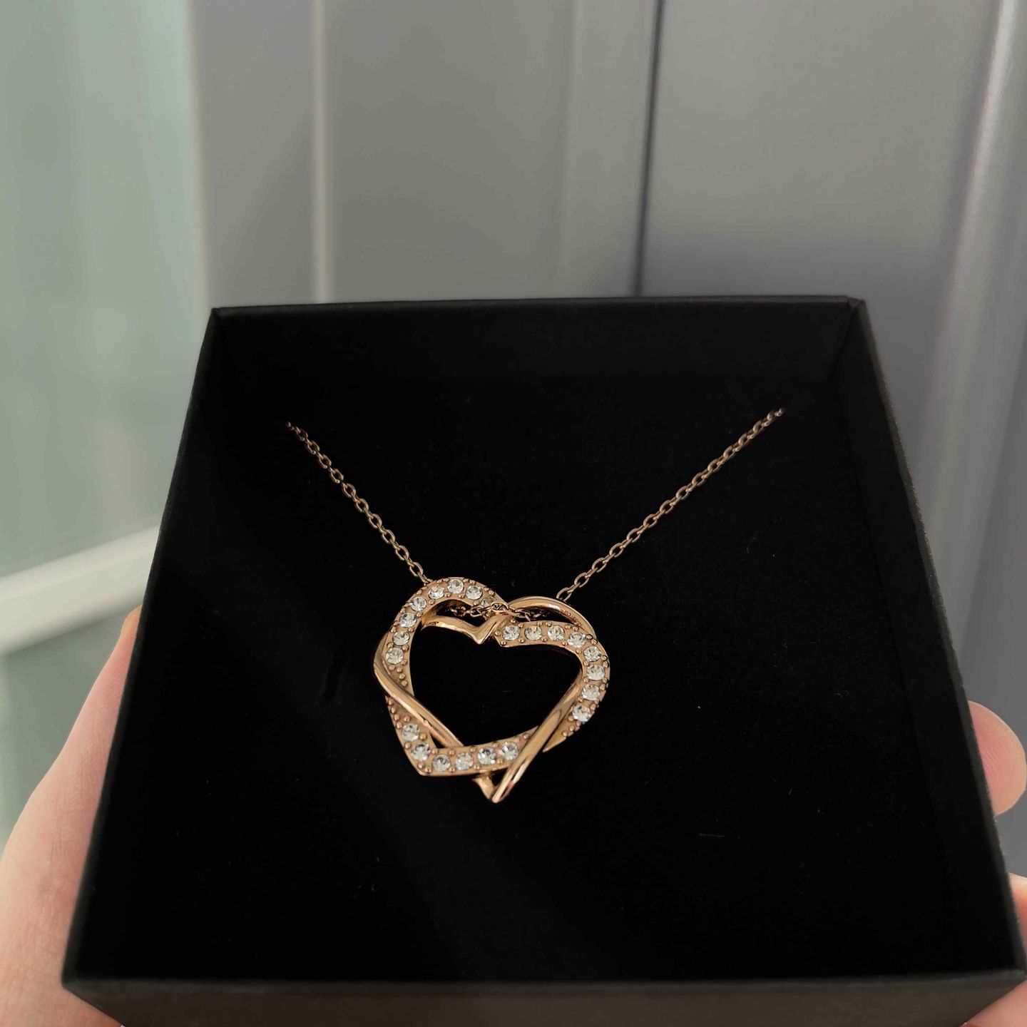 Customer photo review of Hearts with Austrian Crystals Necklace