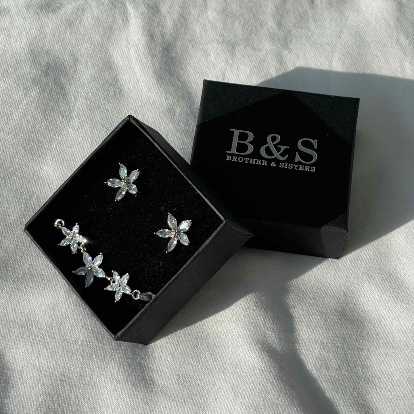 Customer photo review of Austrian Crystals Flowers Earrings
