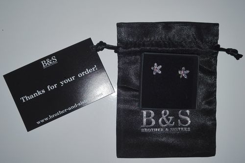 Customer photo review of Austrian Crystals Flowers Earrings