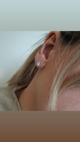 Customer photo review of Silver Hearts Earrings