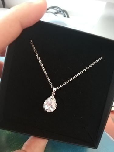 Customer photo review of Silver Drop Necklace