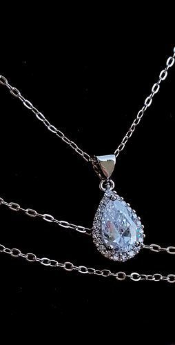 Customer photo review of Silver Drop Necklace