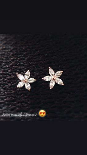 Customer photo review of Austrian Crystals Flowers Earrings