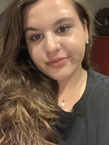 Customer photo review of Silver Drop Earrings