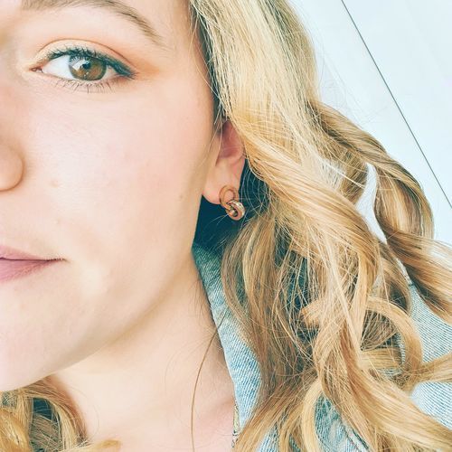 Customer photo review of Earrings with Joined Rings