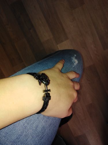 Customer photo review of Black Anchor Bracelet