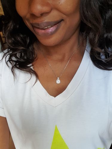 Customer photo review of Silver Square Necklace