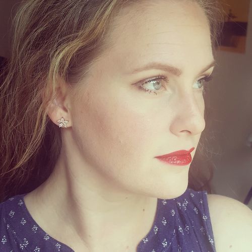 Customer photo review of Austrian Crystals Flowers Earrings