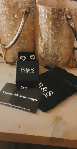 Customer photo review of Hearts with Austrian Crystals Earrings