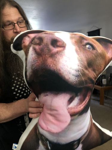 Customer photo review of Create A Custom Dog Pillow
