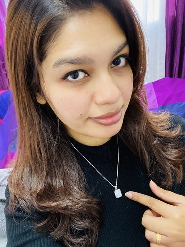 Customer photo review of Silver Rectangle Necklace