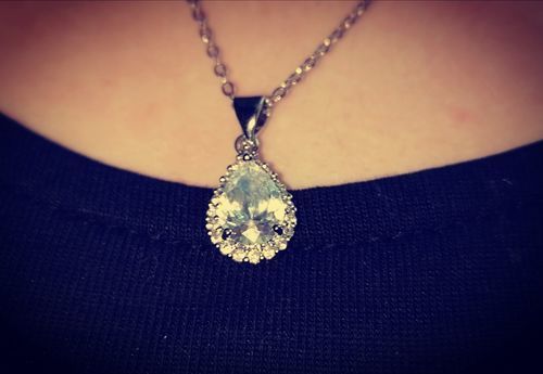 Customer photo review of Silver Drop Necklace