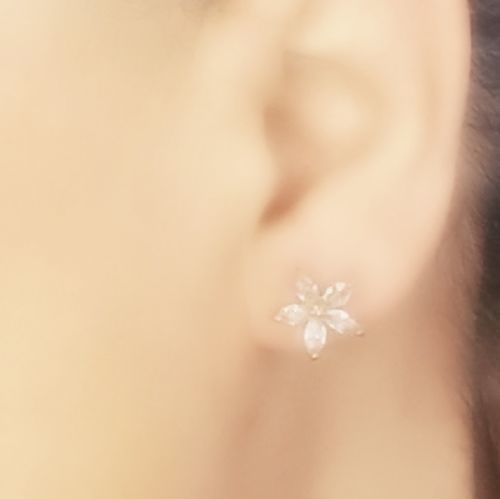 Customer photo review of Austrian Crystals Flowers Earrings