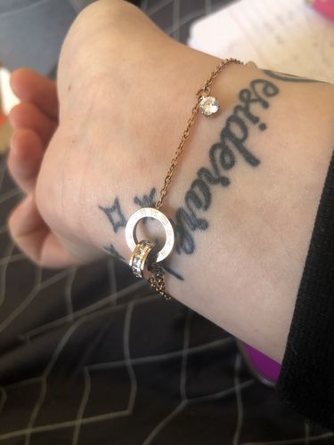 Customer photo review of Bracelet with Joined Rings & Crystals