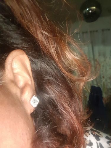 Customer photo review of Silver Timeless Earrings