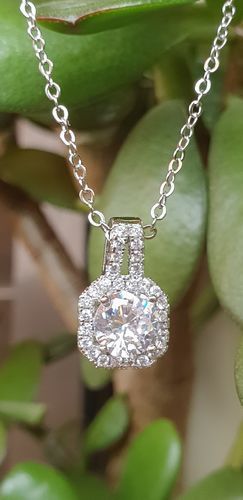 Customer photo review of Silver Square Necklace