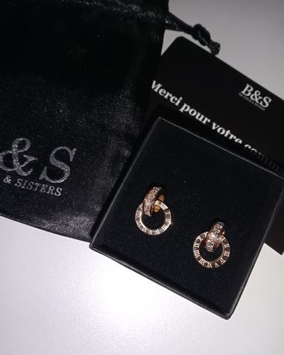 Customer photo review of Earrings with Joined Rings