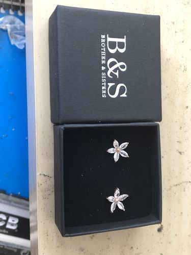 Customer photo review of Austrian Crystals Flowers Earrings