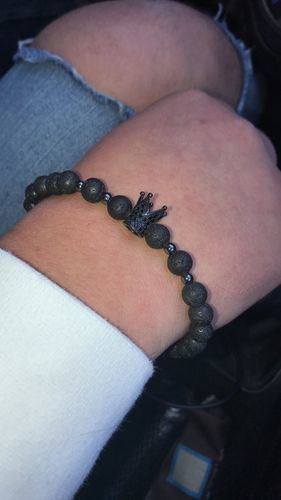 Customer photo review of Black Crown with Lava Stones
