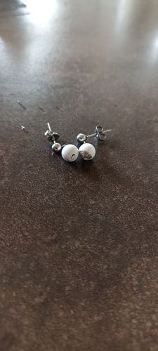 Customer photo review of CLOUS OREILLES ACIER PIERRE 6 mm
