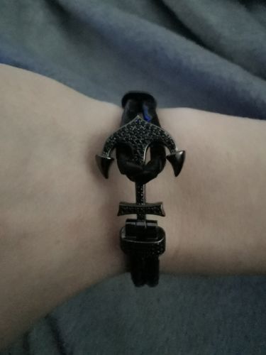 Customer photo review of Black Anchor Bracelet