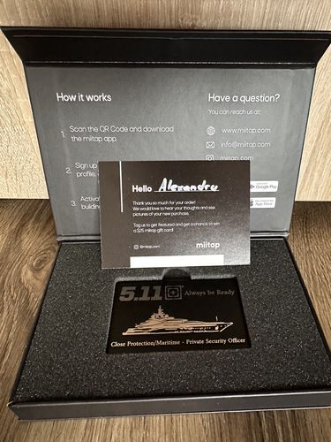 Customer photo review of Custom Metal Card | Black Steel
