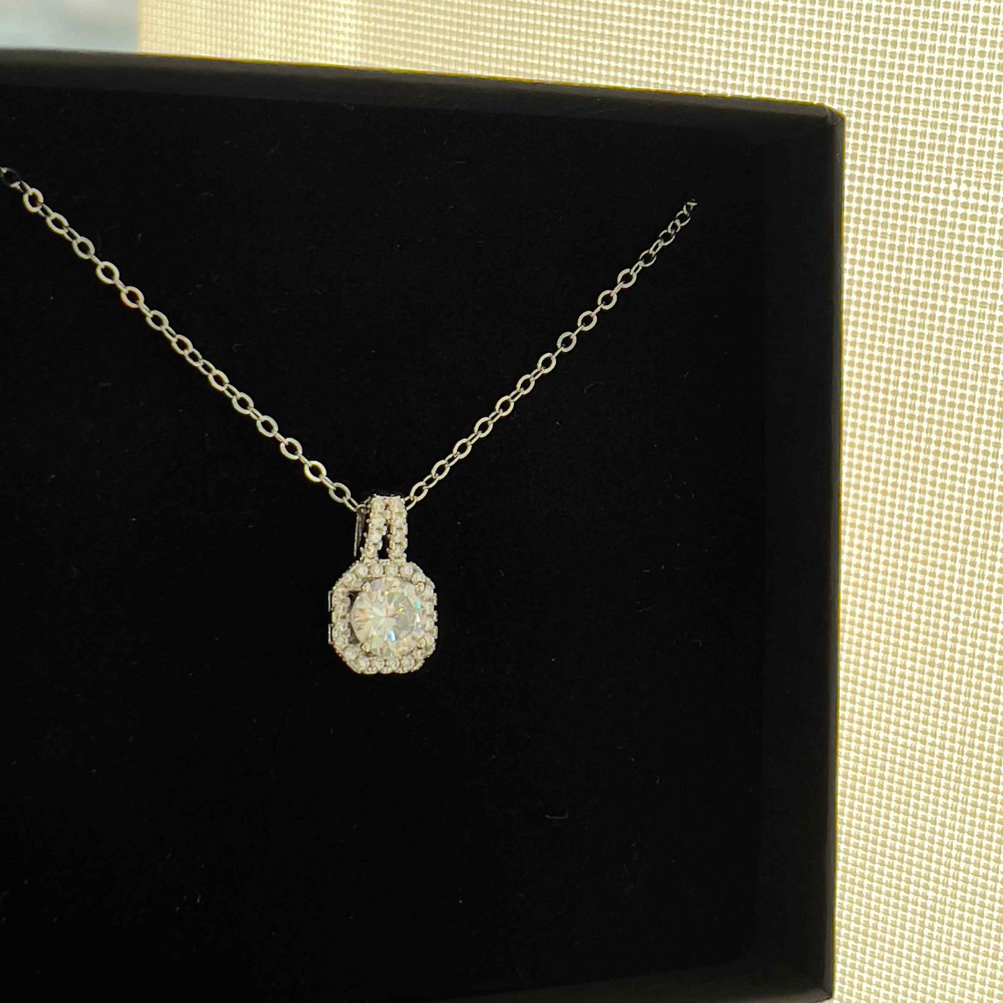 Customer photo review of Silver Square Necklace