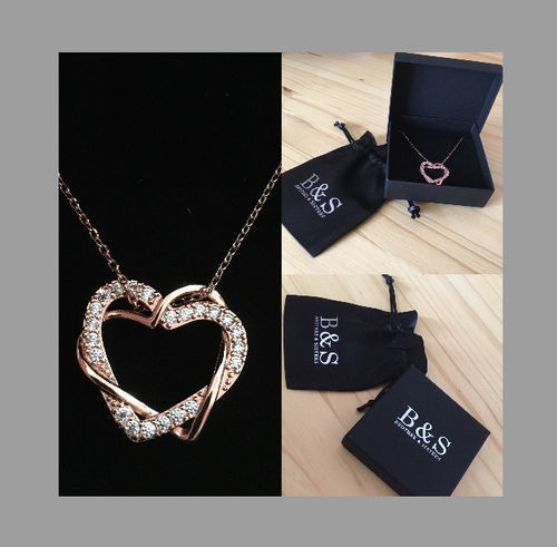 Customer photo review of Hearts with Austrian Crystals Necklace