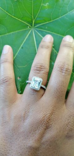 Customer photo review of Silver Rectangle Ring