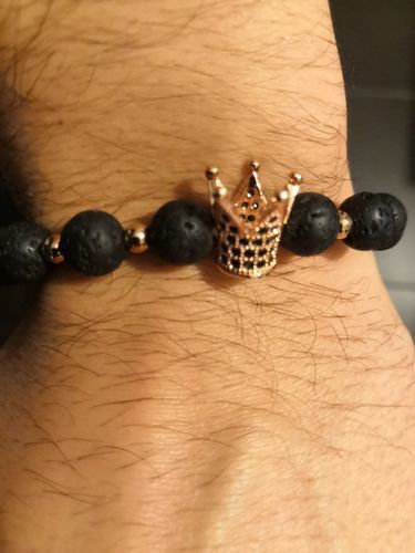 Customer photo review of Rose Gold Crown with Lava Stones