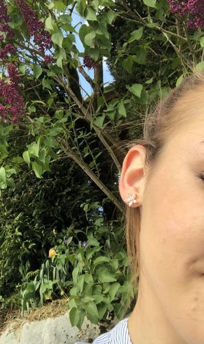 Customer photo review of Austrian Crystals Flowers Earrings