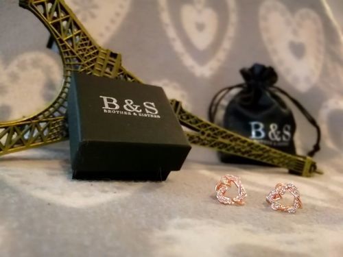 Customer photo review of Hearts with Austrian Crystals Earrings