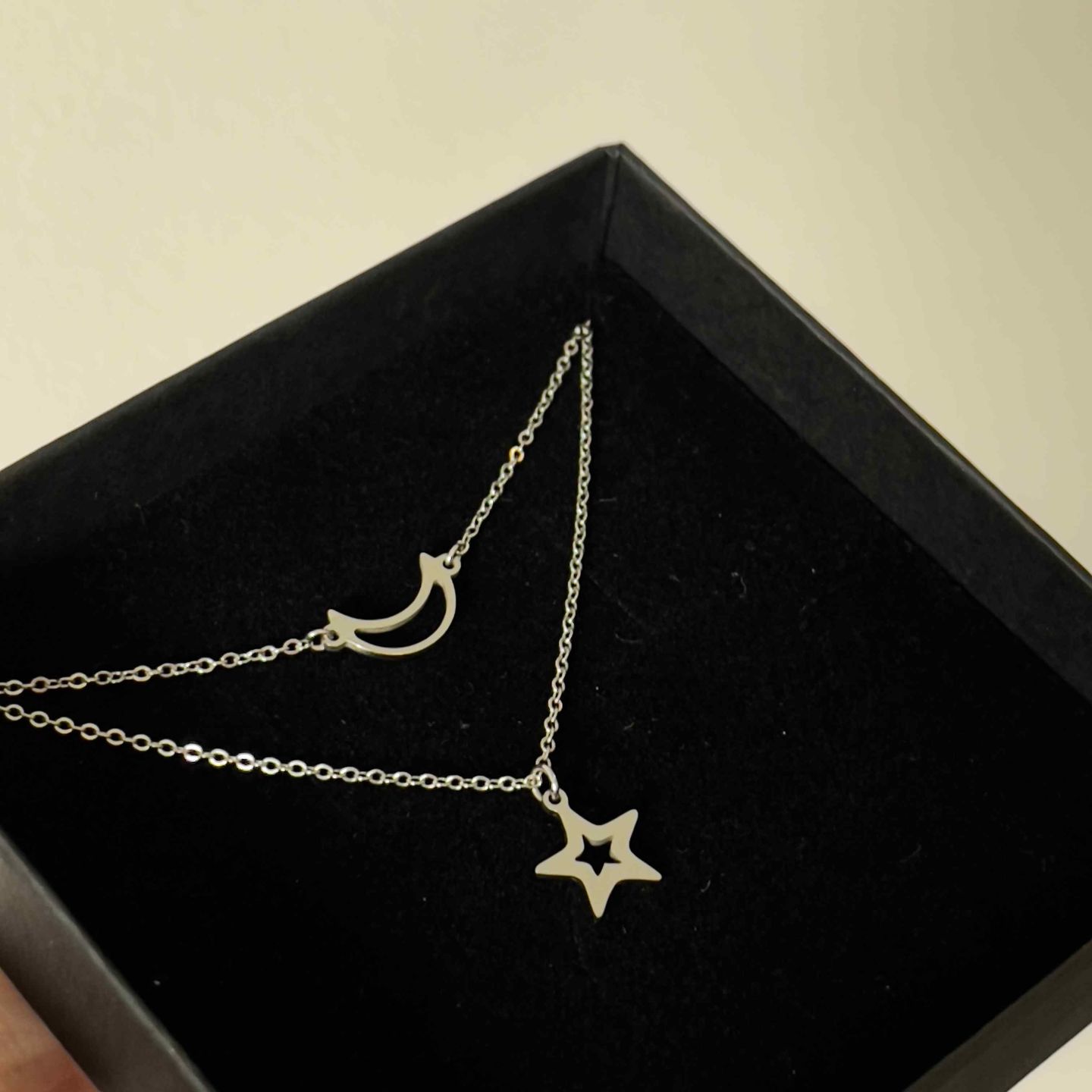 Customer photo review of Moon & Star Necklace