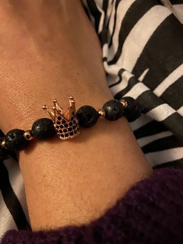 Customer photo review of Rose Gold Crown with Lava Stones