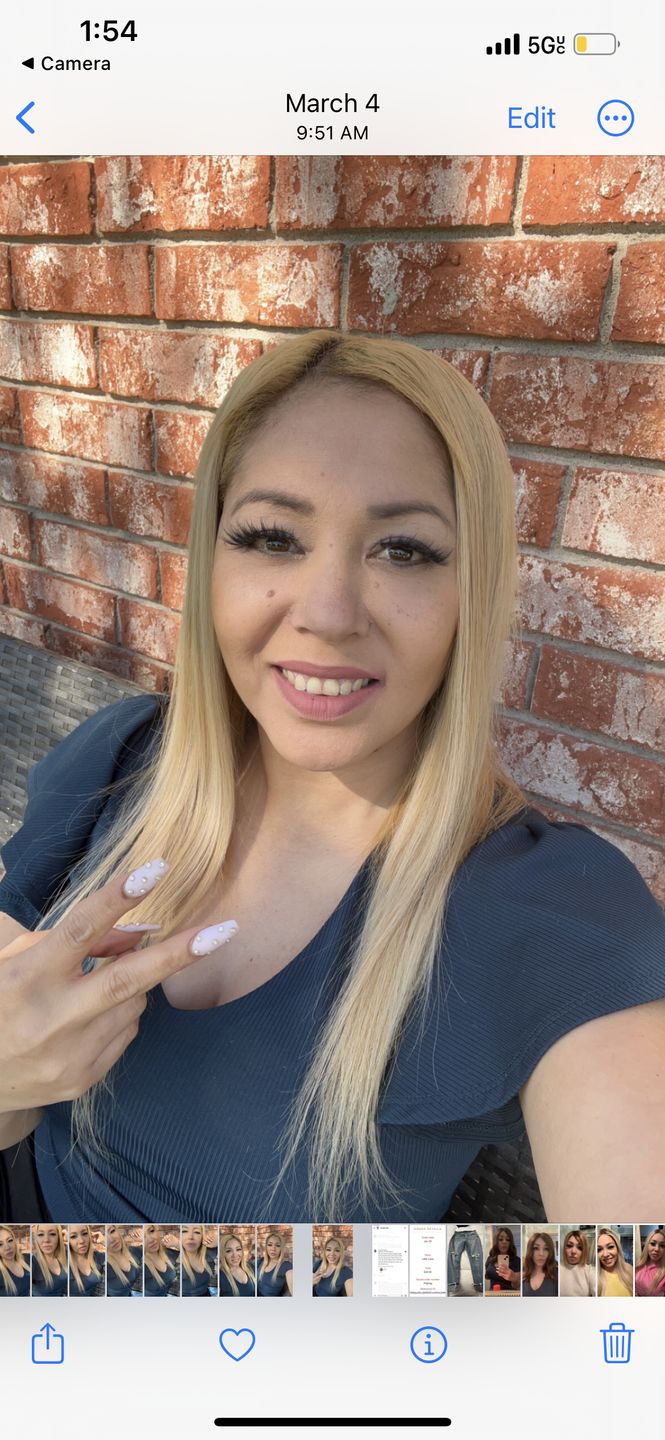Customer photo review of 7pcs Clip in Hair Extensions Professional Highlight Blonde #P18/613| LaaVoo