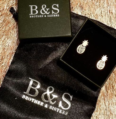 Customer photo review of Little Pineapple Earrings