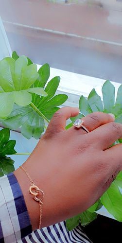 Customer photo review of Necklace with Joined Rings & Crystals