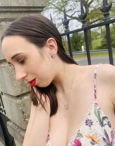 Customer photo review of Silver Timeless Earrings