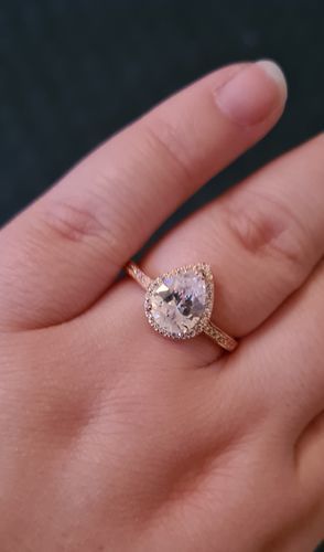 Customer photo review of Rose Gold Drop Ring
