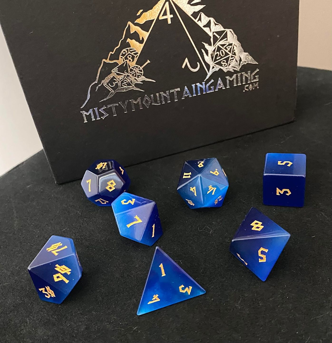 Customer photo review of DEEP BLUE CAT'S EYE STONE DICE SET