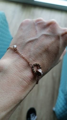 Customer photo review of Bracelet with Joined Rings & Crystals