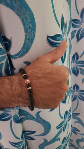 Customer photo review of Rose Gold Lion & Black Stones Bracelet