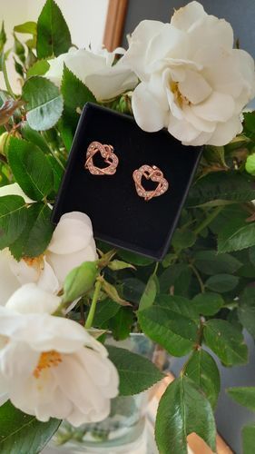 Customer photo review of Hearts with Austrian Crystals Earrings