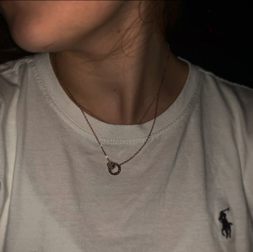 Customer photo review of Necklace with Joined Rings & Crystals
