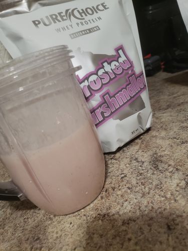 Customer photo review of Frosted Marshmallow Whey Protein Isolate