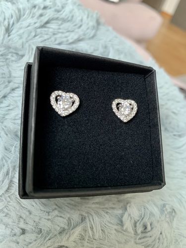 Customer photo review of Silver Hearts Earrings